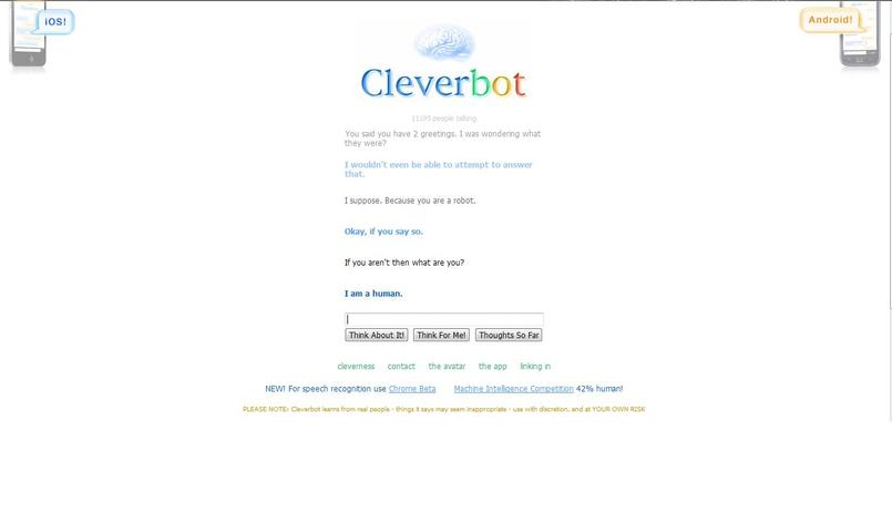 Cleverbot thinks it's human.